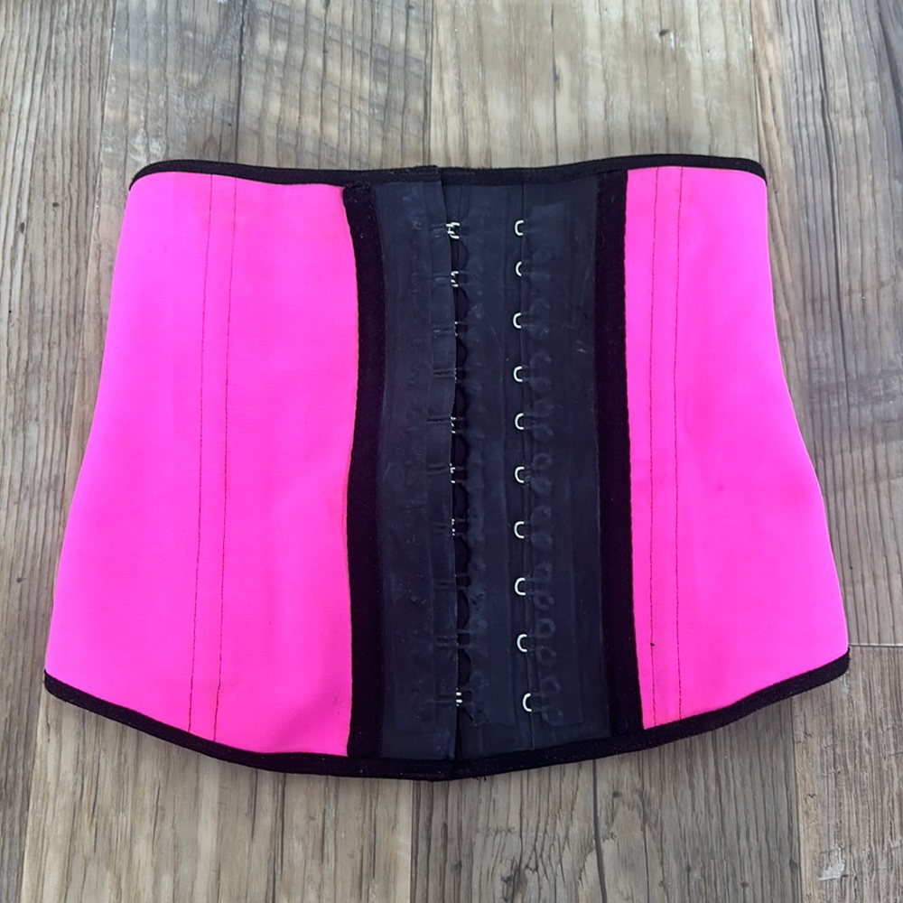 Waist trainer - neon hot pink, adjustable